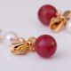 14K Gold Bow Pearl Earrings