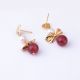 14K Gold Bow Pearl Earrings